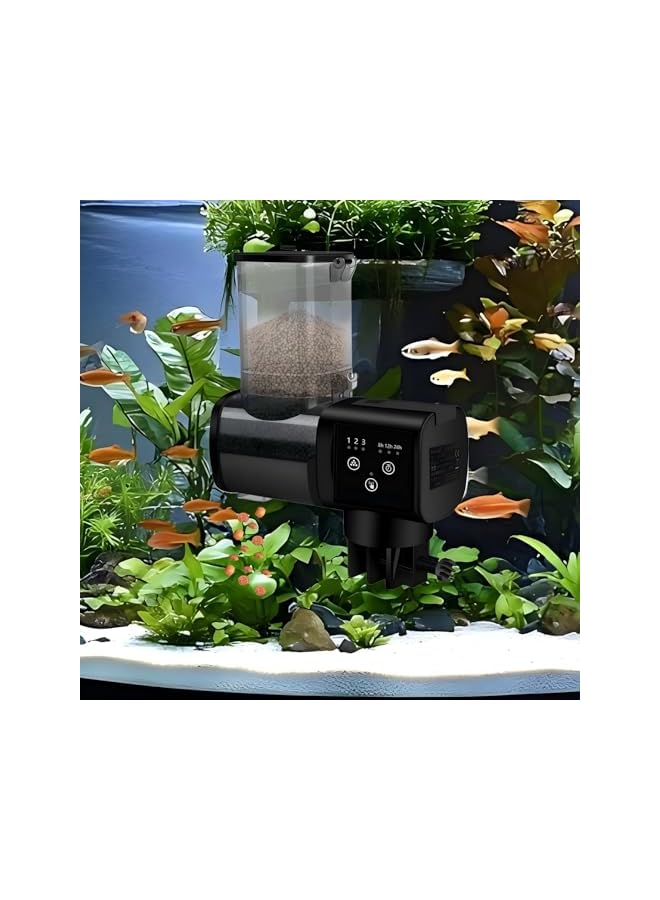 Automatic Fish Feeder for Aquarium with 500ml Large Capacity - Battery Operated Auto Dispenser with Timer for Small Fish Tanks, Turtles,Koi for Vacation and Weekend Use (Battery Not Included) - Image 2
